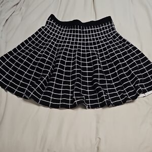 Chelsea & Theodore Black and White Checkered Skater Skirt